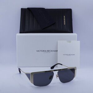 Victoria Beckham VB250S 714 Rectangle Sunglasses – Gold/Grey